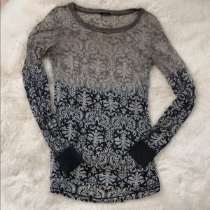 Rue21 Sheer Gray Ombré Long Sleeve Top Size XL